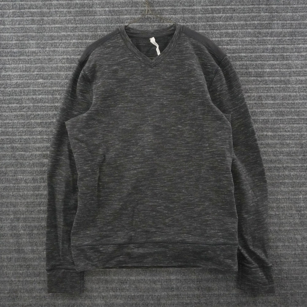 Lululemon Transit Athletica Sweatshirt Mens L Gray V-Neck Heathered Athletic